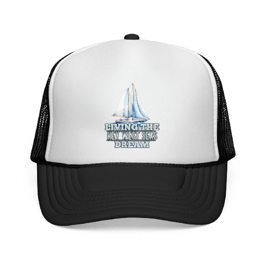 Florida Sunshine-State LIVING THE KEY-WEST SEAS Trucker Caps