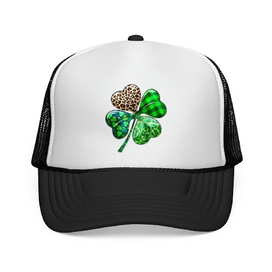 St. Patrick's Day Shamrock Irish Leopard Trucker Caps