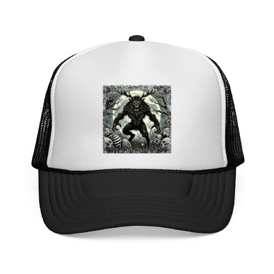 Wendigo Monster Deer Easter Werewolf Creepy Trucker Caps