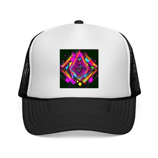 Neon Colors Vintage Party Rave Trucker Caps