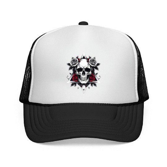 Gothic Skull & Roses Aesthetic Trucker Caps