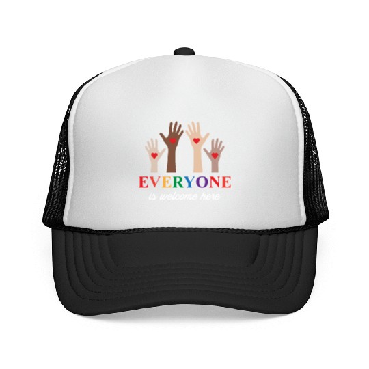 Everyone Is Welcome Here Idaho Teacher Trucker Caps