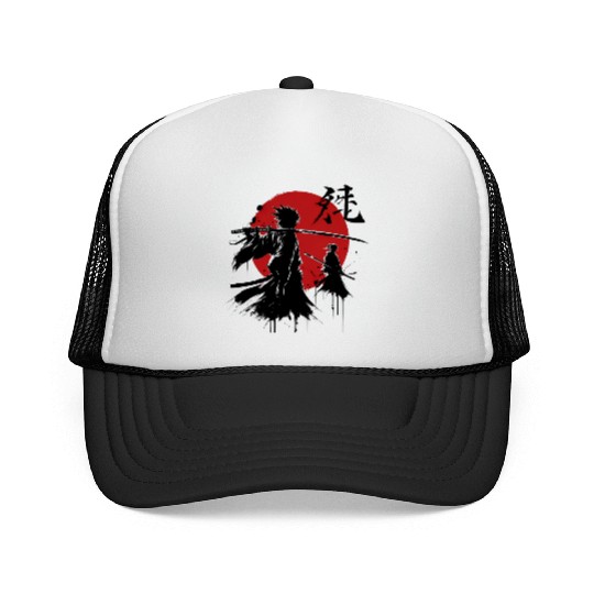 Shadow Samurai Warriors Under Blood Moon Trucker Caps