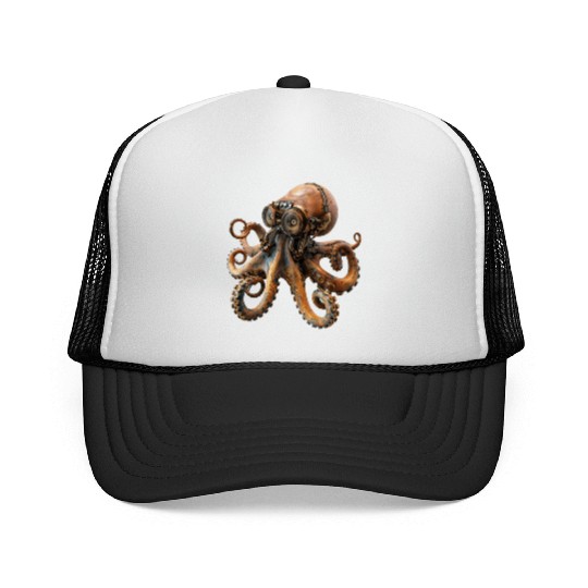 Steampunk Octopus, Steampunk Sci-Fi Trucker Caps