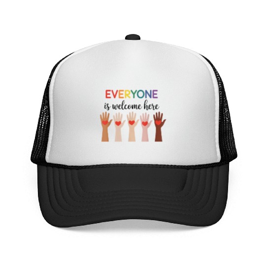 Everyone Is Welcome Here Idaho Teacher Trucker Caps