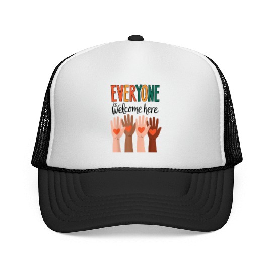 Everyone Is Welcome Here Idaho Teacher Trucker Caps