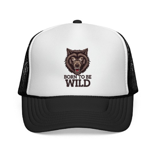 Born to Be Wild Wolf: Untamed Alpha Spirit Trucker Caps