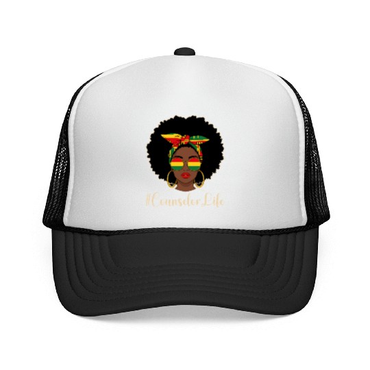 Stylish #CounselorLife African American Pride Trucker Caps