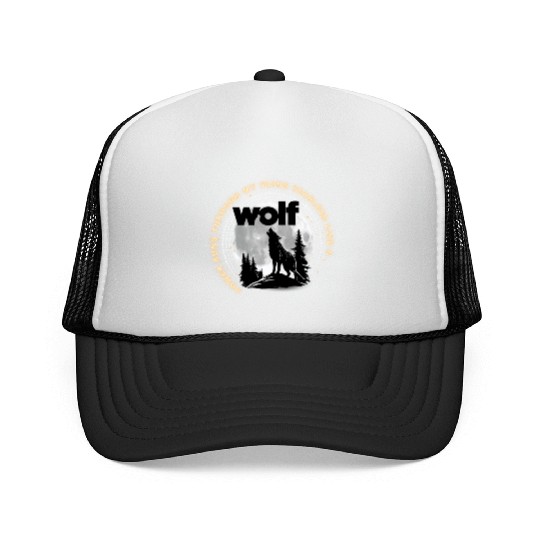 Fearless Wolf Full Moon Trucker Caps