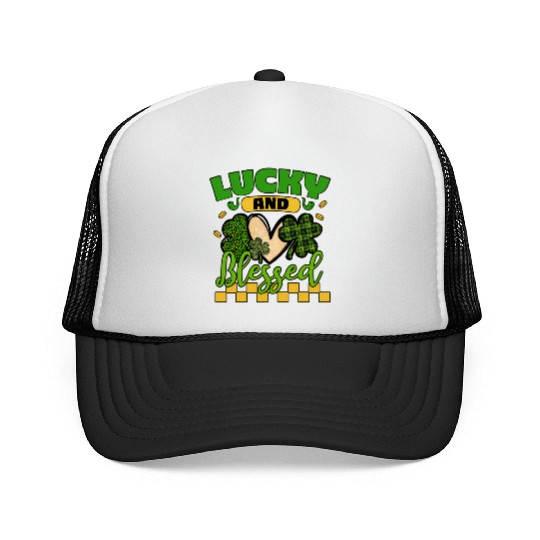 Lucky And Blessed Day Lucky Heart Trucker Caps