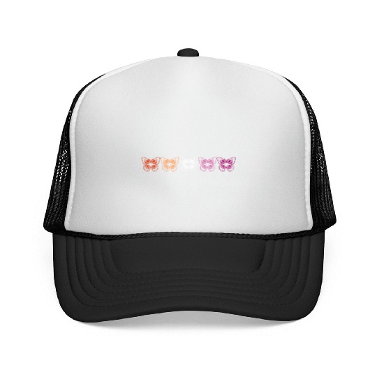 Butterfly Lesbian Pride Aesthetic Minimalist Trucker Caps