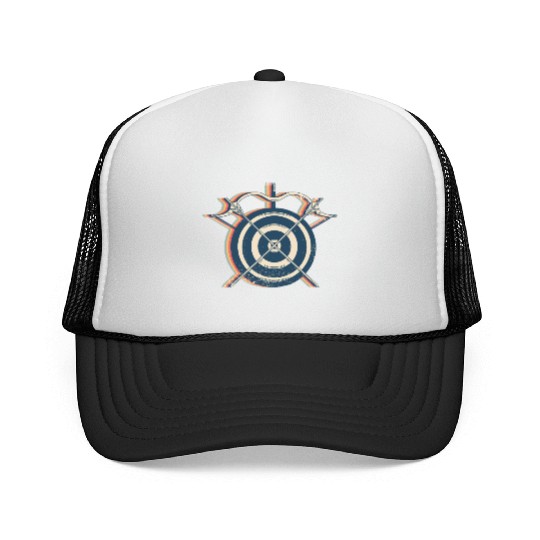 Archery Archer Bow and Arrow Retro Line Art Trucker Caps
