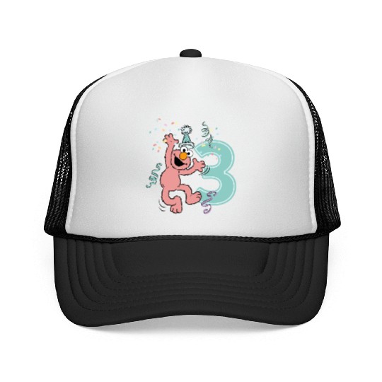 Sesame Street Birthday Design With Elmo 3 Years Trucker Caps