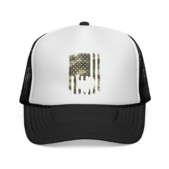 Turkey Hunting Camo US Flag For Hunter Camouflage Trucker Caps
