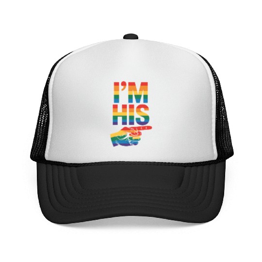 I'm His Gay Couple Matching LGBTQ Pride Trucker Caps