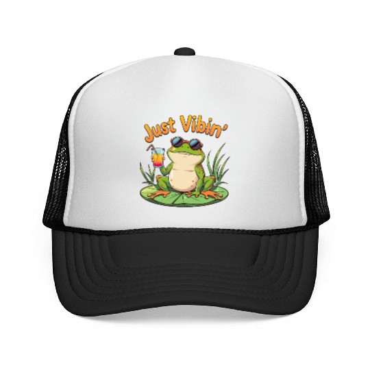 Just Vibin' Summer Frog Trucker Caps