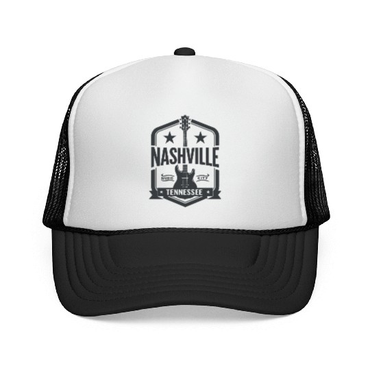 Nashville Music City Guitar Tennessee Trucker Caps