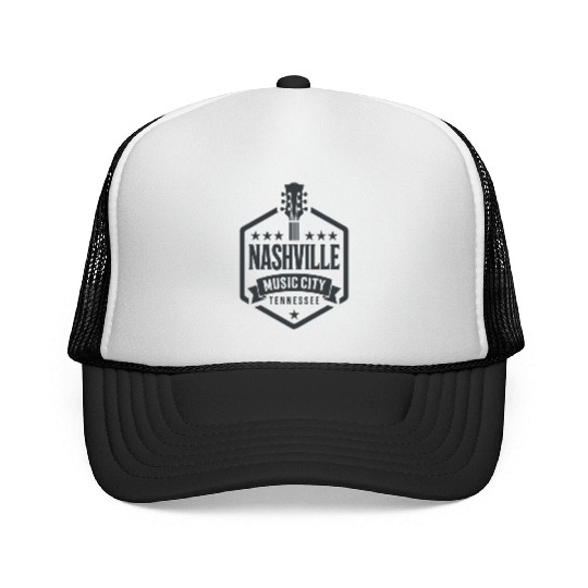 Nashville Music City Guitar Tennessee Trucker Caps
