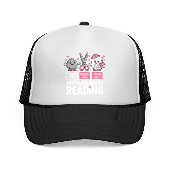 Rock Paper Scissors Nothing Beats Reading Trucker Caps