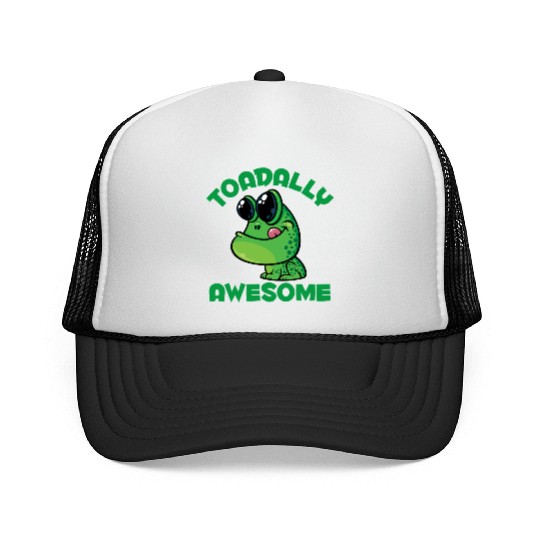 Toadally Awesome Happy Cartoon Toad Trucker Caps