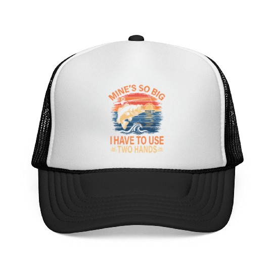 Funny Dad Fishing Mine`s Big Use Two Hands Trucker Caps