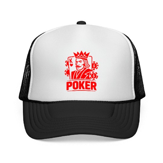 Poker King of Hearts Design Vector One Color Trucker Caps