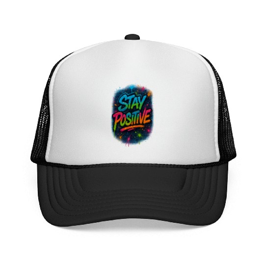 Graffiti Style Stay Positive Urban Art Trucker Caps