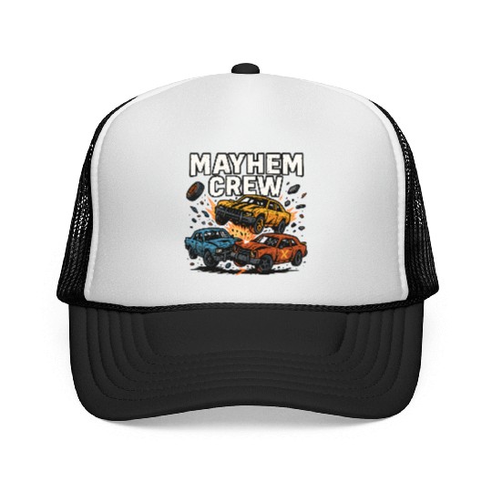 Mayhem crew derby Trucker Caps crash race design wreckfest
