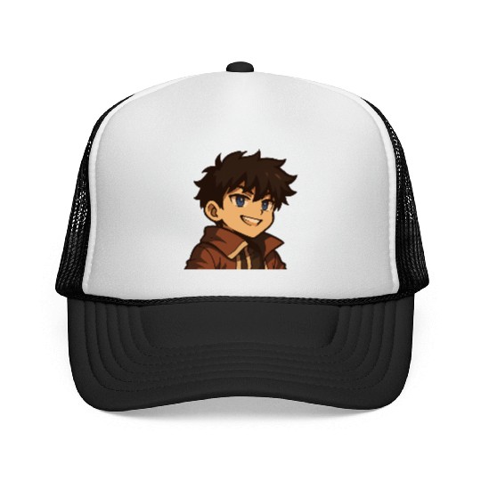anime solo boy Trucker Caps