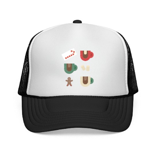 Cute Retro Hot Cocoa Christmas Mug Design Trucker Caps