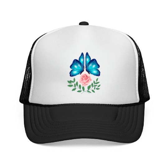Butterfly. Flower. Rose. Joy. spring. Spring break Trucker Caps