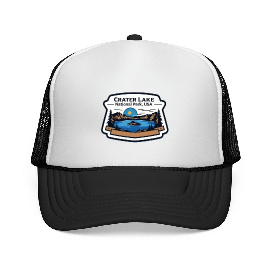 Crater Lake National Park Southern Oregon USA Logo Trucker Caps