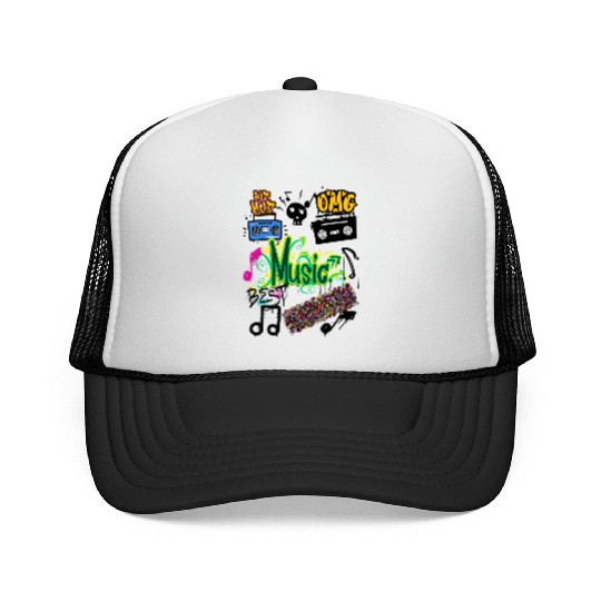 Graffiti Music Vibes – Urban Street Art Trucker Caps