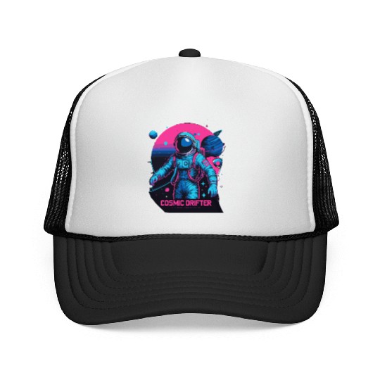 Cosmic Drifter Synthwave Trucker Caps