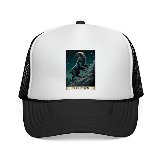 Zodiac Card Capricorn Trucker Caps