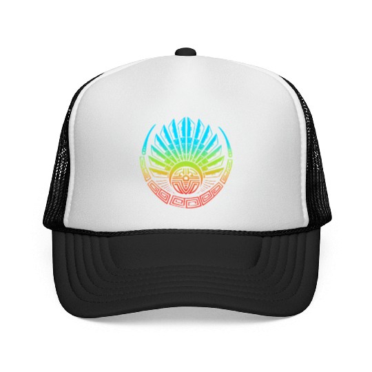 Mayan And Aztec Quetzalcoatl Maya Tribal Trucker Caps