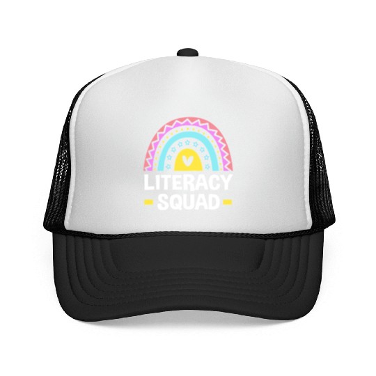 Reading Teacher Book Literacy Squad Trucker Caps
