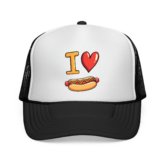 I Love Hotdogs - Fast Food Snack Fun Trucker Caps