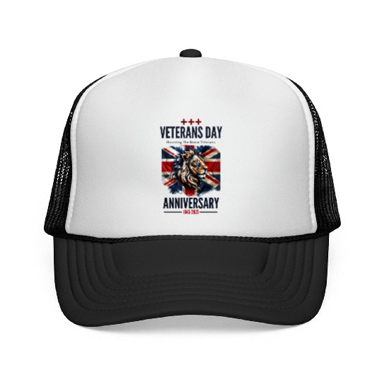 Patriotic British Veterans Lion Tribute Trucker Caps