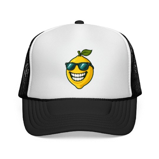 Cool lemon sunglasses summer fruit smile Trucker Caps