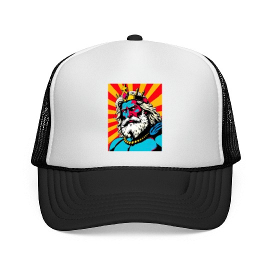 Bold Pop Art Zeus – Colorful Greek God Illustratio Trucker Caps