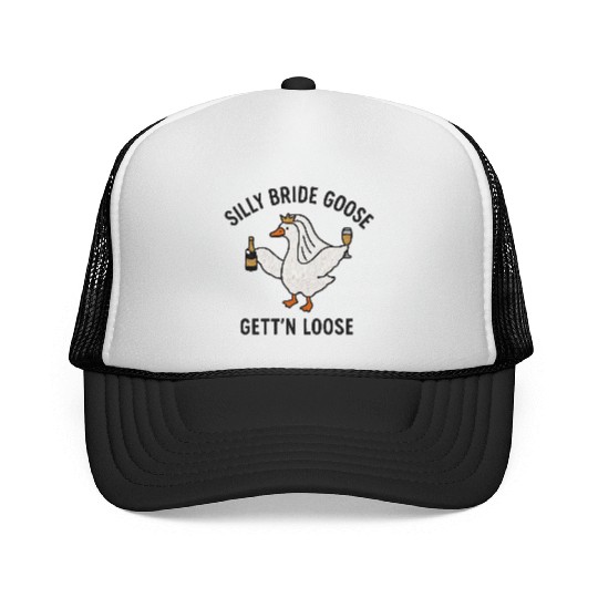 Embroidered Silly Goose Bride Funny Goose Lover Trucker Caps