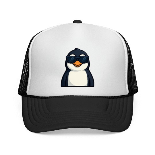 Cool penguin with sunglasses summer funny Trucker Caps