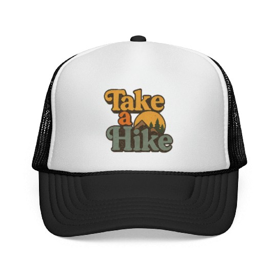 Take A Hike Retro Mountain Trucker Caps