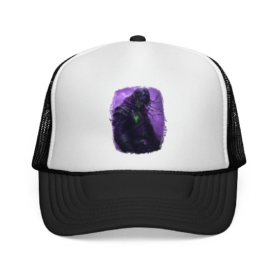 Dark Elf with Poison Magic and Purple Shadow Power Trucker Caps