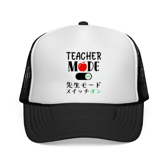 Teacher Mode On Red Apple Trucker Caps