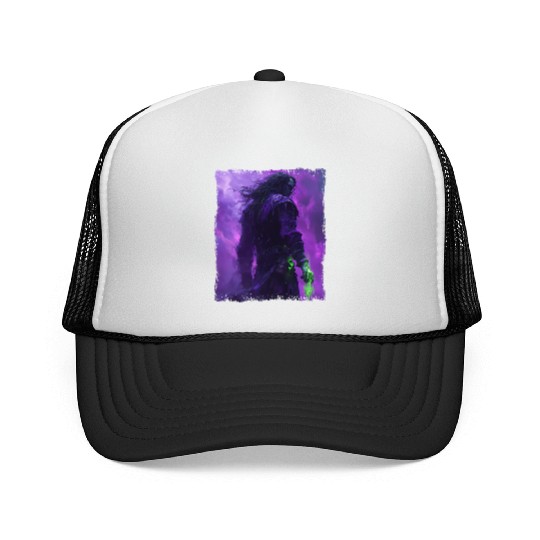 Dark Spell Warrior with Purple Mist Energy Trucker Caps