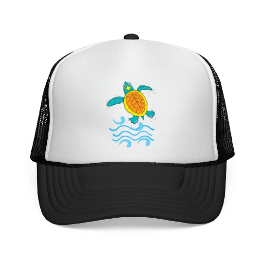 Cute Hawksbill Baby Sea Turtle Trucker Caps
