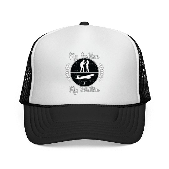 Flight Instructor My Problem My Pictogram Mom Dad Trucker Caps