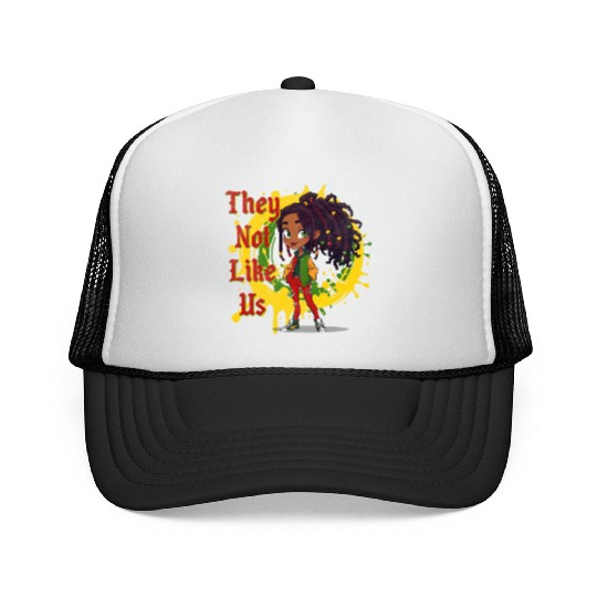 They Not Like Us Black History Melanin African Trucker Caps